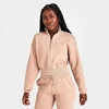 Nike Sportswear Phoenix Fleece Crop Sweatshirt In Hemp/sail