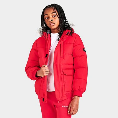 Sonneti Kids' Labeth Hooded Parka Jacket In Chinese Red