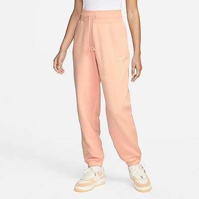 Nike Women's Sportswear Phoenix Fleece Oversized High-waist Jogger Pants In Arctic Orange/sail