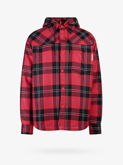 Marni Check Hooded Jacket In Red