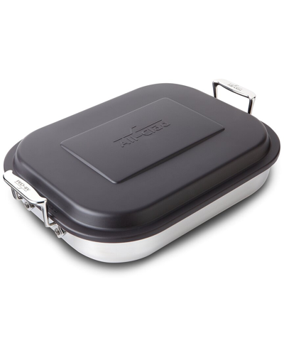 All-clad All Clad Stainless Steel Covered Lasagna Pan In Silver