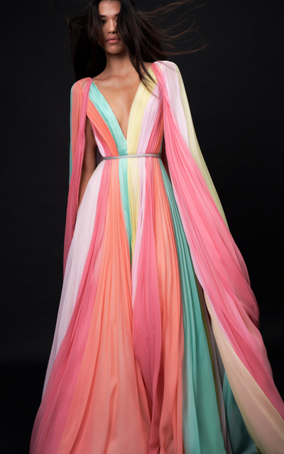 jenny packham chiffon dress Jenny Packham Elite cape-effect embellished crepe and chiffon gown - Women - Black Dresses