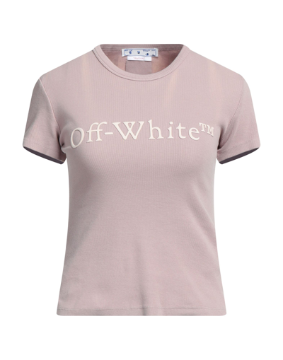 Off-white Woman T-shirt Light Brown Size 0 Cotton, Elastane In Beige
