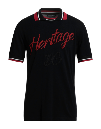 Dolce & Gabbana Polo Shirts In Black