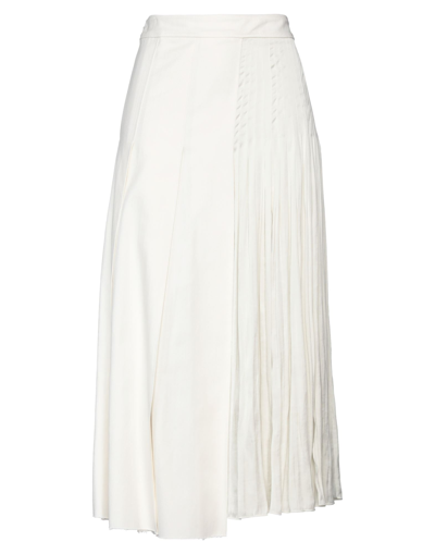 Ac9 High-waisted Side Slit Skirt In White