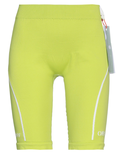 Off-white Woman Leggings Acid Green Size L/xl Cotton, Elastane