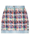 DSQUARED2 DSQUARED2 WOMAN MINI SKIRT BLUE SIZE 6 POLYPROPYLENE, COTTON, POLYESTER, POLYAMIDE, ELASTANE