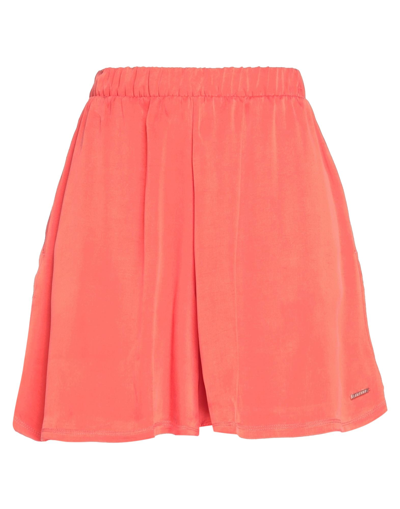 Freddy Woman Shorts & Bermuda Shorts Coral Size M Viscose, Cupro In Red