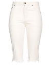 Saint Laurent Mid-rise Knee-length Shorts In White