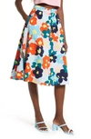 Nordstrom Cristina Martinez Print Skirt In Blue Floral Smudge