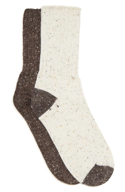 Hue Tweed Ribbed Boot Socks In Brown Pack