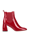 A.BOCCA A. BOCCA VERNICE MERLOT WOMAN ANKLE BOOTS RED SIZE 9 SOFT LEATHER