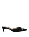 Sergio Rossi Woman Mules & Clogs Black Size 8.5 Soft Leather In Black