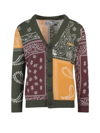 Mc2 Saint Barth Bandanna Wool Blend Knit Cardigan In Multicolor