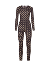 Marine Serre Crescent Moon-print Long-sleeved Jumpsuit In All Over Moon Brown