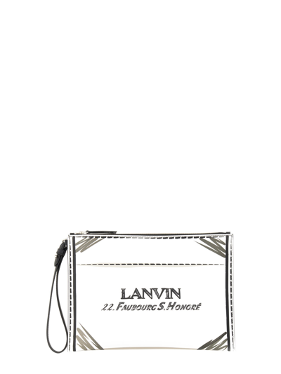 Lanvin Leather Pouch In Bianco