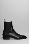 CHRISTIAN LOUBOUTIN SO SAMSON FLAT ANKLE BOOTS IN BLACK LEATHER