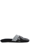 Versace Baroque-print Cotton Slippers In Nero+nero