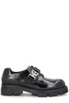 Givenchy Squared Derbies In Leather With 4g Buckle In Nero