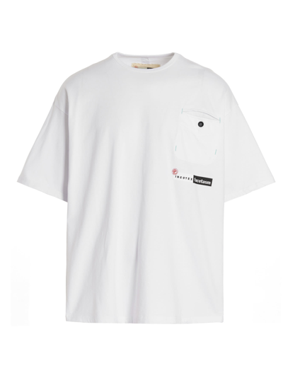 Incotex Red Logo Printed T-shirt In White
