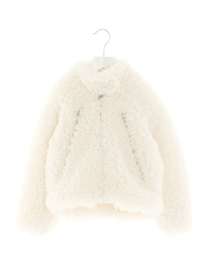 Mm6 Maison Margiela Kids' Teddy Jacket In Bianco