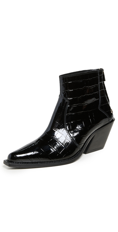 Anine Bing Tania Boots In Black Embossed
