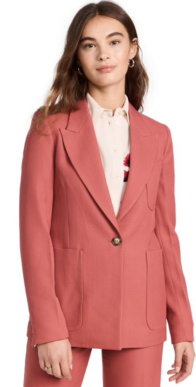 Victoria Beckham Single-button Wool Jacket In Dusty Rose