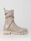 René Caovilla Cleo Combat Biker Boots In Beige