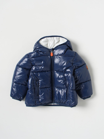 Save The Duck Babies' Logo-patch Padded Jacket In Blue