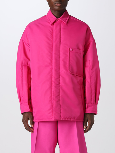 Valentino Nylon Pink Pp Padded Shirt In Fuchsia