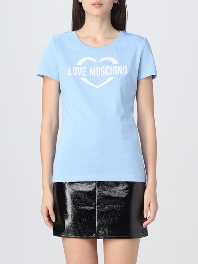 Love Moschino T-shirts  Women In Gnawed Blue