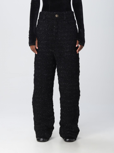 Balenciaga Black Tweed Knit Baggy Trousers