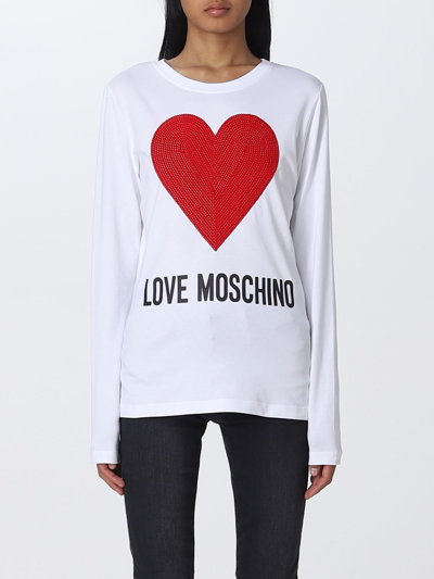 Love Moschino T恤  女士 颜色 白色 In White