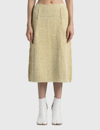 Maison Margiela Tweed Straight Midi-skirt In White
