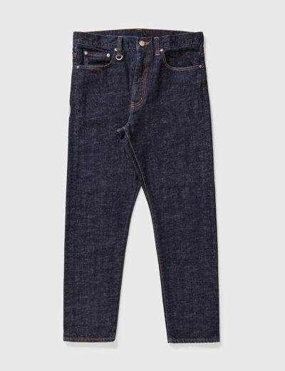 Uniform Experiment Tapered One Wash Denim Pants In Blue