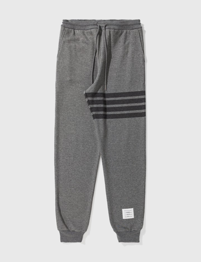 Thom Browne Cotton Loopback Tonal 4-bar Sweatpants In Grey