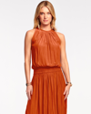 Ramy Brook Audrey Smocked Midi Dress In Cinnamon