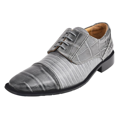 Libertyzeno Owen Leather Oxford Style Dress Shoes In Grey