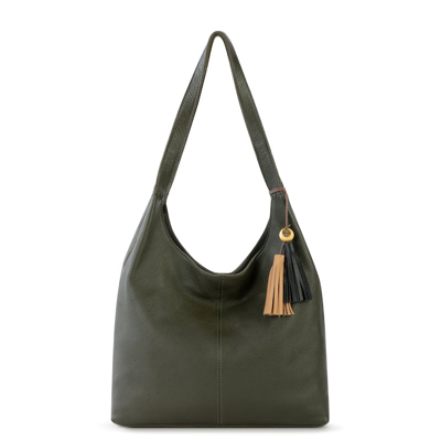 The Sak Leather Hobo Bag In Moss