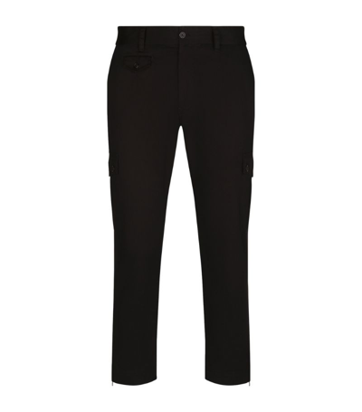 Dolce & Gabbana Cropped Cargo Trousers In Nero