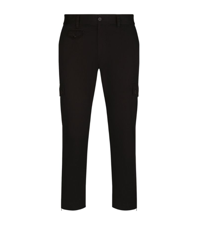 Dolce & Gabbana Cropped Cargo Trousers In Black