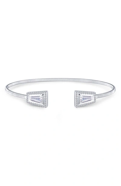 Lafonn Platinum Bonded Simulated Diamond Open Cuff Bracelet In White