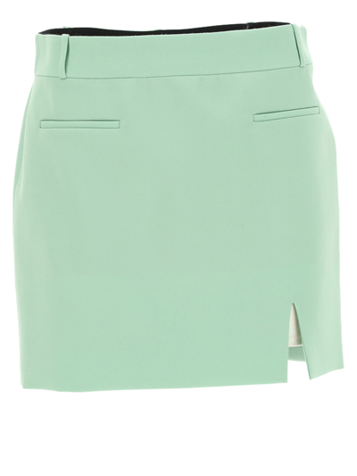 Attico Edie Skirt In Green Wool