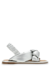 Miu Miu Knotted Flat Sandals In Silver