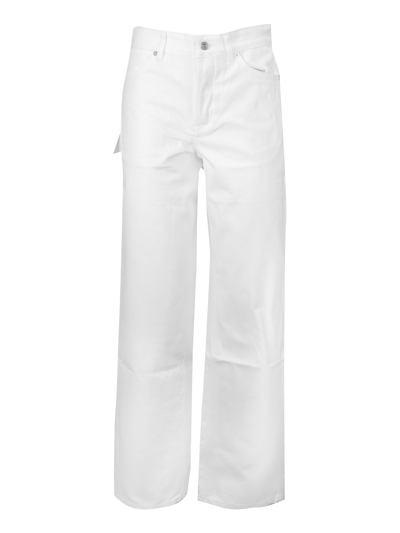Jil Sander White Cotton Straight-leg Trousers From  In Beige