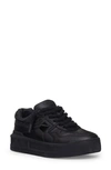 Valentino Black One Stud Xl Nappa Leather Low-top Sneakers In Nero