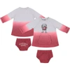 Colosseum Newborn And Infant Girls  Gray, Crimson Distressed Alabama Crimson Tide Hand In Hand Ombre In Gray