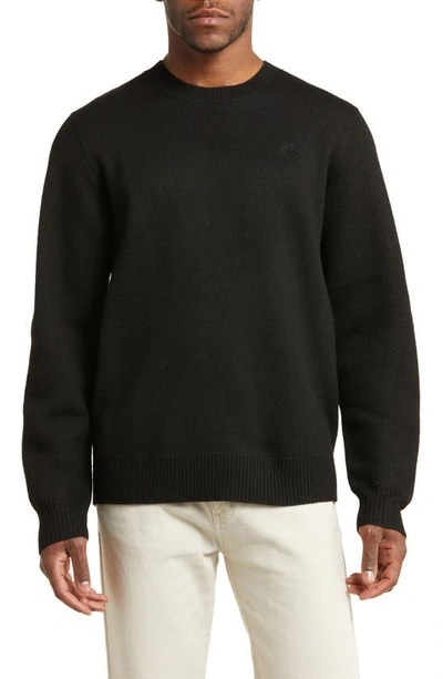 Saturdays Surf Nyc Greg Boiled Wool Crewneck Sweater In Black