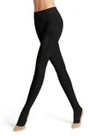 Falke Caress Organic Cotton & Wool Blend Tights In Black