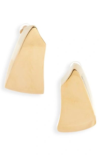 Saint Laurent Triangle Drop Clip-on Earrings In Aged Gold